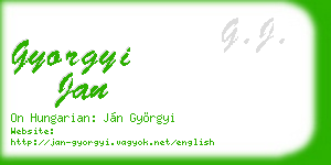 gyorgyi jan business card